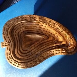 *Mango Wood Hand Carved Tray with Legs